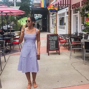 BCBGMaxAzria | Blue Striped Midi Dress